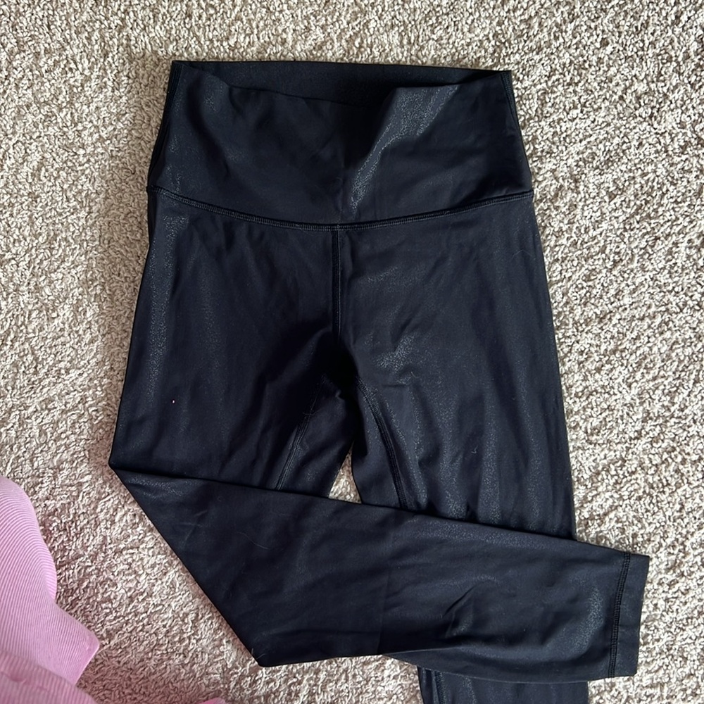 LULULEMON WUNDER UNDER BLK SHINE Black High-Waisted Leggings